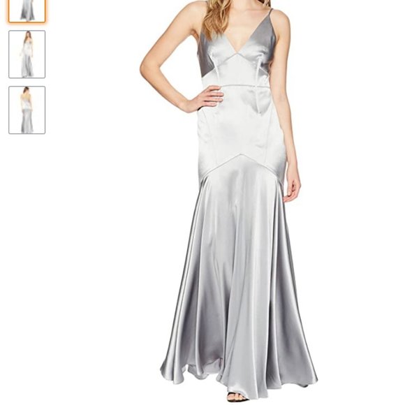 JILL STUART Satin V-Neck Sleeveless Corset Gown - Picture 13 of 14